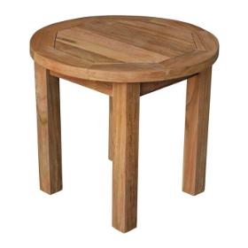 teak houten bijzettafel rond